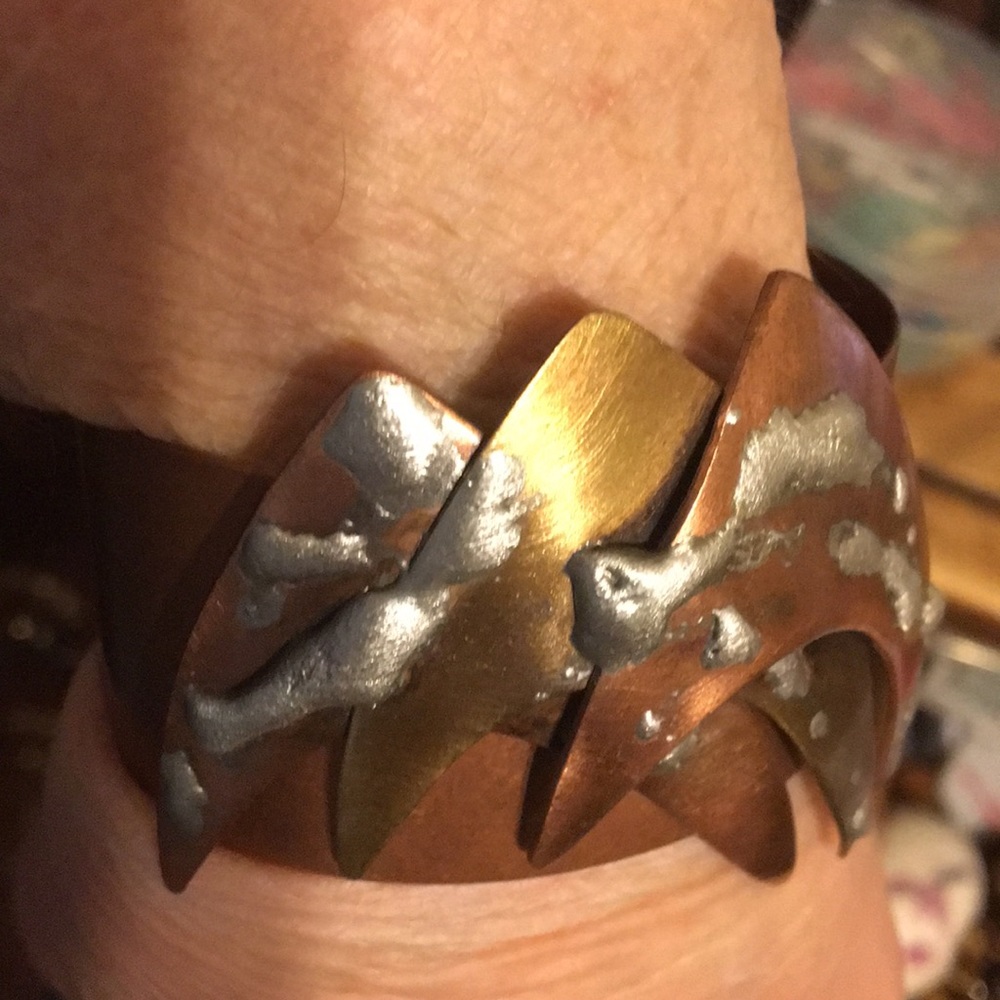 Beautiful Custom 3 Metal Copper Bracelet Only One